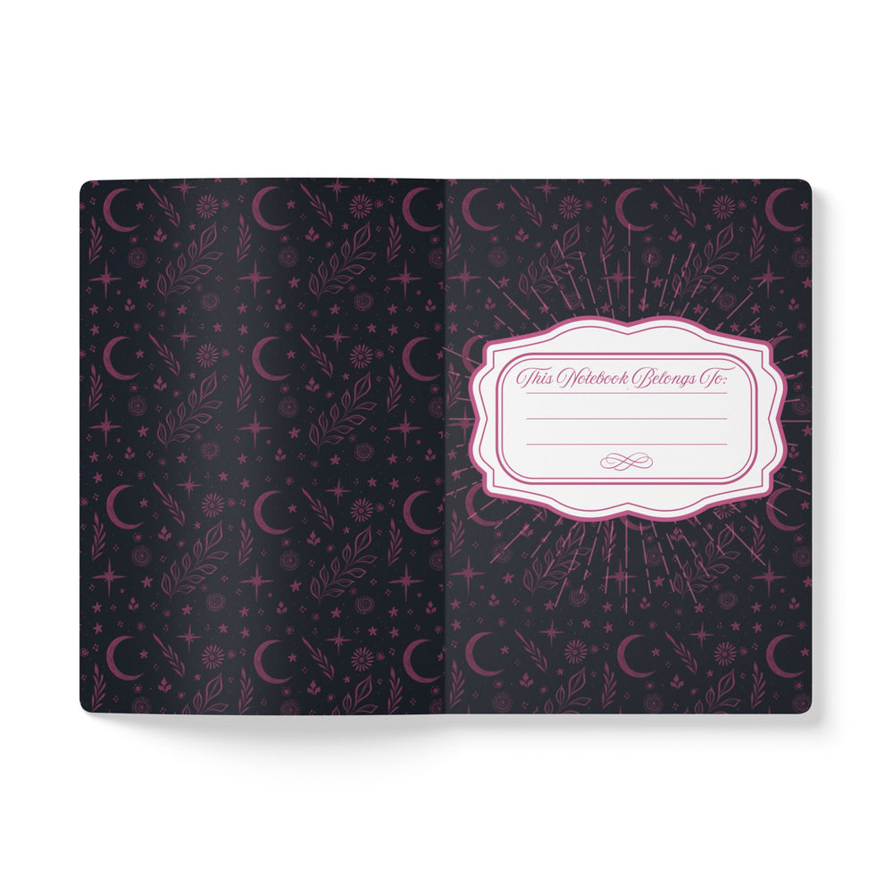 ✨ Moonlit Botanical Journal — Celestial Floral Notebook ✨ Softcover Journal Diary (with Inside Prints)