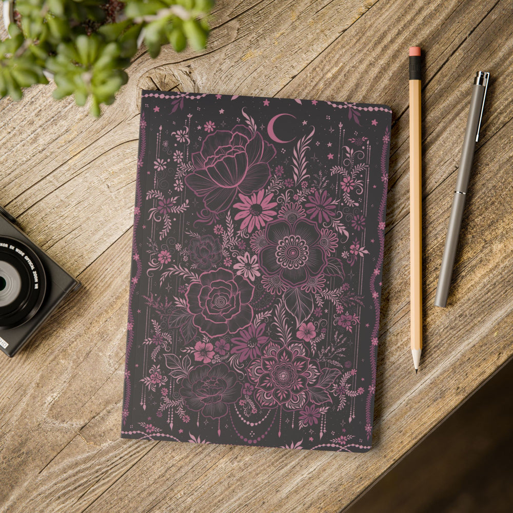 ✨ Moonlit Botanical Journal — Celestial Floral Notebook ✨ Softcover Journal Diary (with Inside Prints)