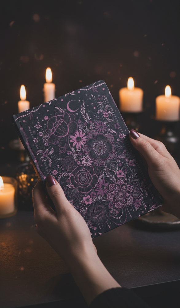 ✨ Moonlit Botanical Journal — Celestial Floral Notebook ✨ Softcover Journal Diary (with Inside Prints)