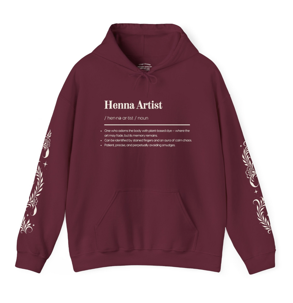 Cozy Henna Artist Hoodie | Henna Artist Gift Sweatshirt | Mehndi Lover Apparel | Gopi Henna Brand