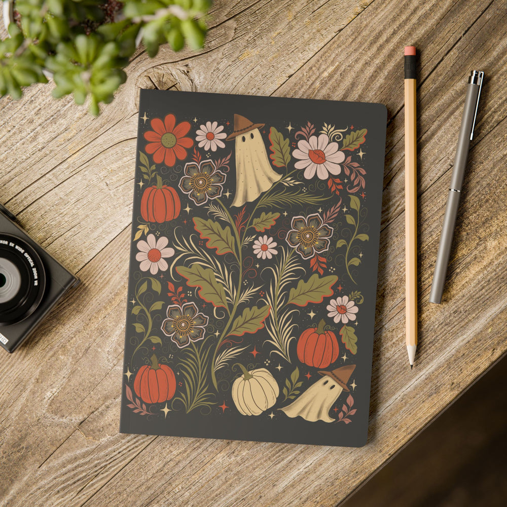 Spooky Pumpkin Ghost Softcover Journal - Autumn Stationery, Tear-Off Pages, Cute Halloween Gift, Spooky Season Notebook, Pumpkin Ghost