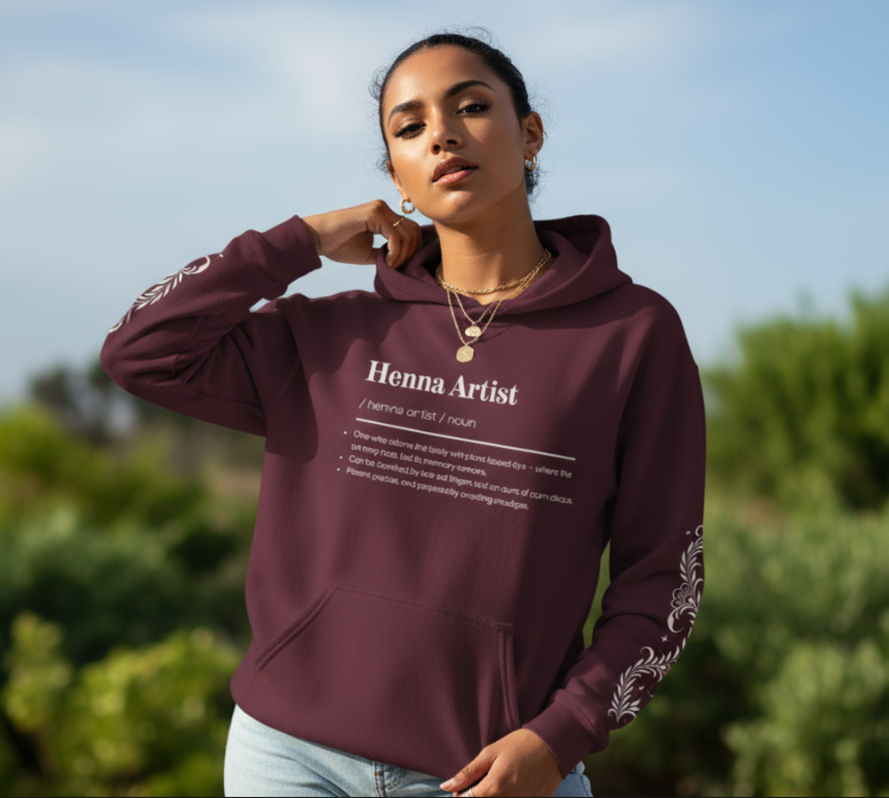 Cozy Henna Artist Hoodie | Henna Artist Gift Sweatshirt | Mehndi Lover Apparel | Gopi Henna Brand