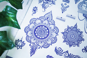 
                
                    Load image into Gallery viewer, Floral Flow ✶ Henna Style Temporary Tattoos
                
            