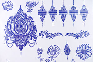 Flower Power ✶ Henna Style Temporary Tattoo