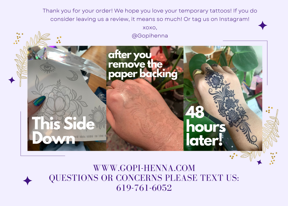 
                
                    Load image into Gallery viewer, Entire Collection of Gopi Henna Temporary Tattoos!
                
            