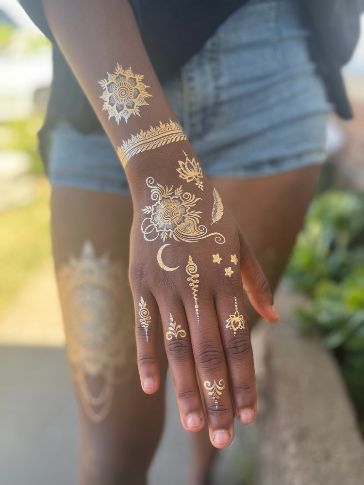 Mandala Henna Tribal Temporary Tattoo For Women Girls Elephant Lotus Flower  Tattoos Sticker Fake Lace Disposable Tatoos Finger